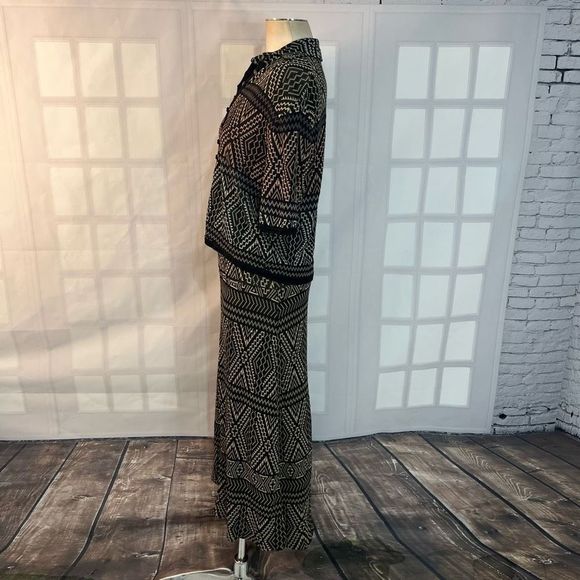 Brenda French vintage 2piece knit button down top and maxi skirt set - Picture 7 of 11